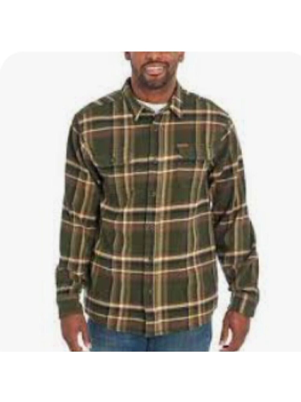 Orvis Men's Big Bear Heavyweight Double Brushed Flannel Button Down Shirt Size M